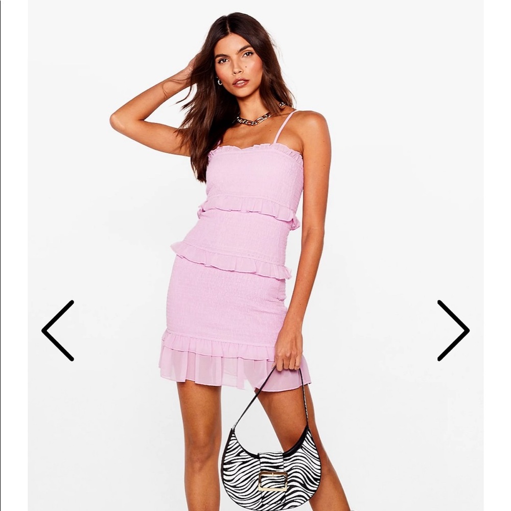Lilac mini ruffle dress